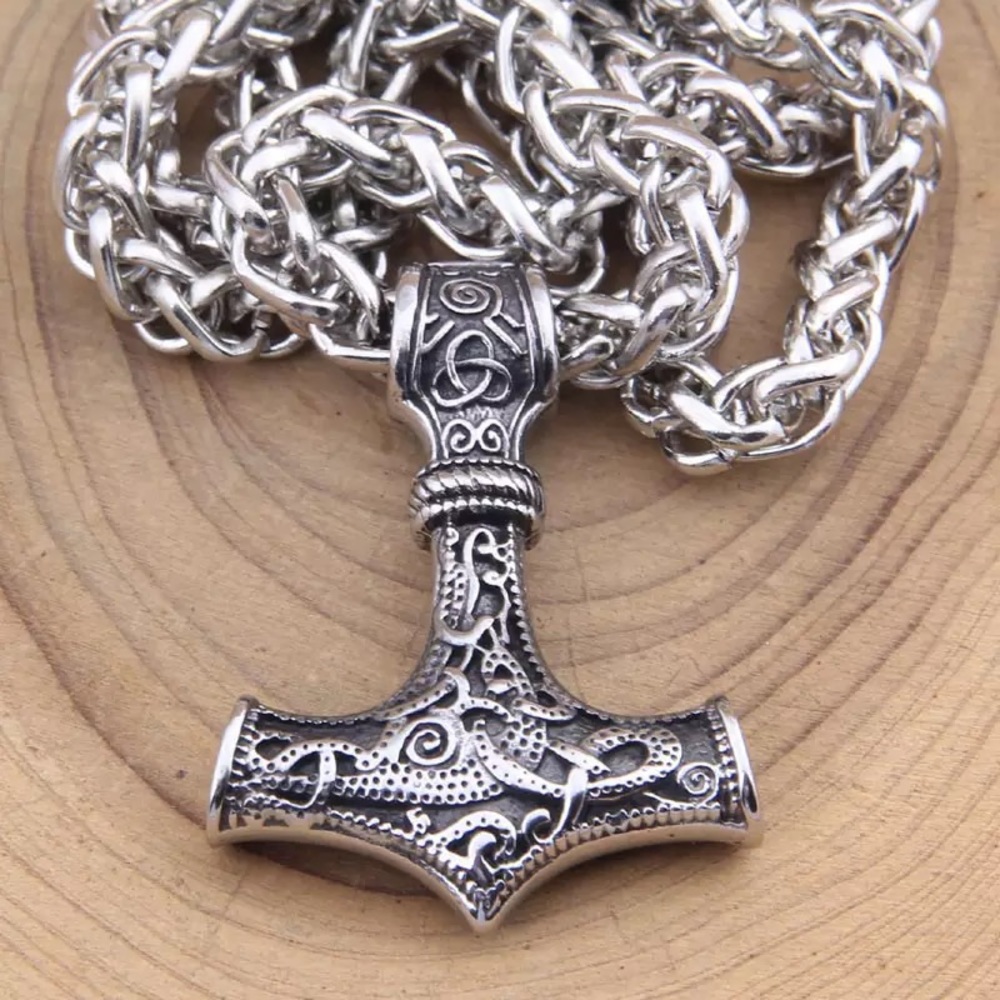 Viking Thor’s Hammer Stainless Steel Necklace